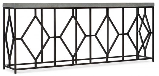 Metal and Faux Concrete Console Table