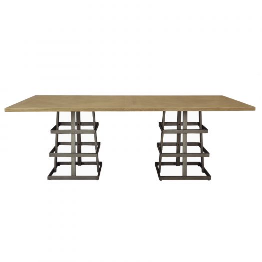 Rectangular Metal Strap Dining Table