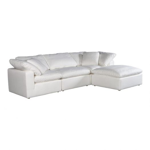 Clay Lounge Modular Sectional Livesmart Fabric Cream