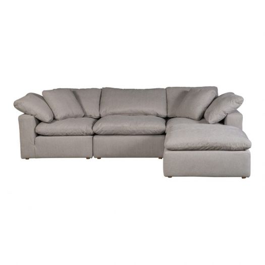 Clay Lounge Modular Sectional Livesmart Fabric Light Grey