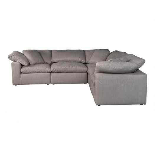 Clay Classic L Modular Sectional Livesmart Fabric Light Grey