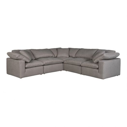 Clay Classic L Modular Sectional Livesmart Fabric Light Grey