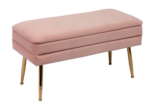 Ziva Blush Velvet Storage Bench